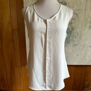 COPY - CAbi Size Small Black/White Split Back Domino Sleeveless Blouse Top Like…